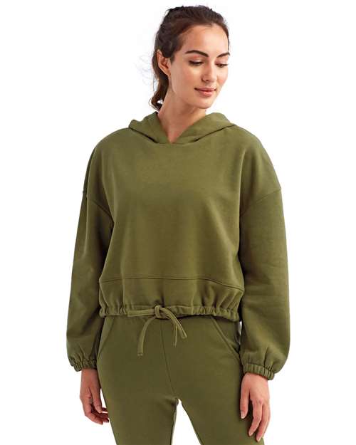 Women's Cropped Maria Hooded Sweatshirt - Olive