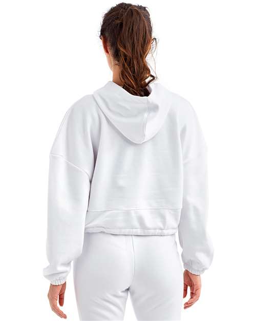 Women's Cropped Maria Hooded Sweatshirt - White