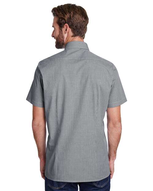 Men's Microcheck Gingham Cotton Shirt - Black/ White