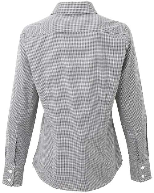 Women's Microcheck Gingham Cotton Shirt - Black/ White