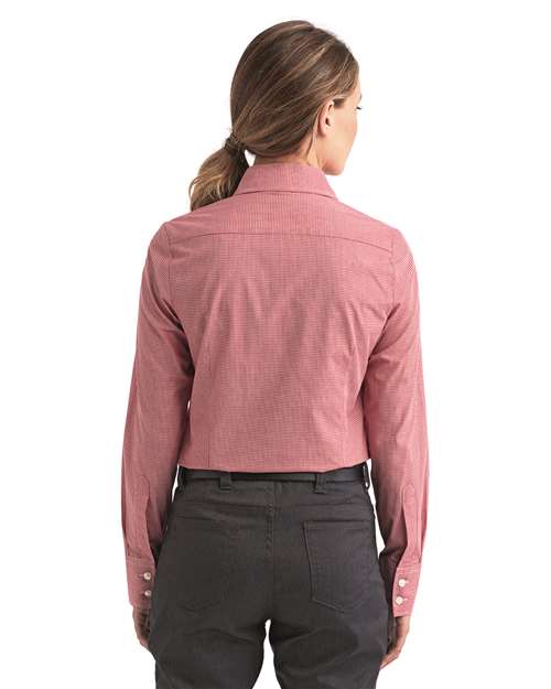 Women's Microcheck Gingham Cotton Shirt - Red/ White