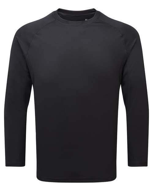 Unisex Panelled Long Sleeve Tech T-Shirt - Black