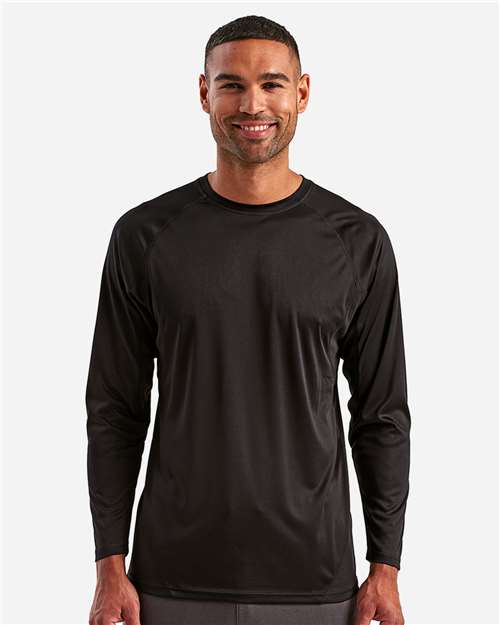 Unisex Panelled Long Sleeve Tech T-Shirt - Black