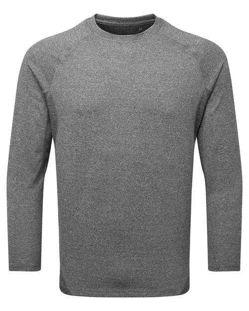 Unisex Panelled Long Sleeve Tech T-Shirt - Black Melange