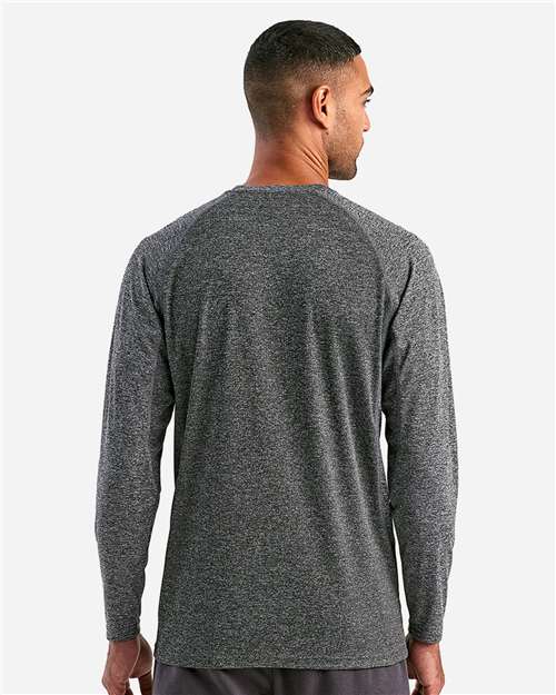 Unisex Panelled Long Sleeve Tech T-Shirt - Black Melange