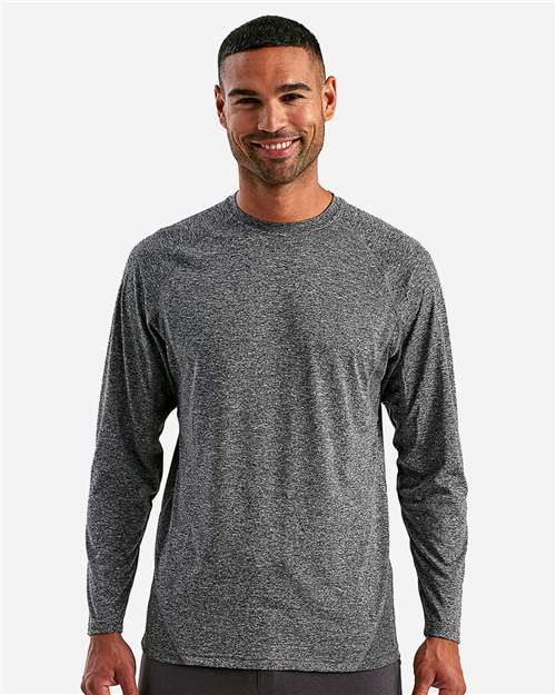 Unisex Panelled Long Sleeve Tech T-Shirt - Black Melange