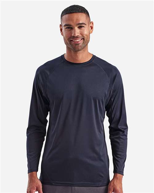 Unisex Panelled Long Sleeve Tech T-Shirt - French Navy