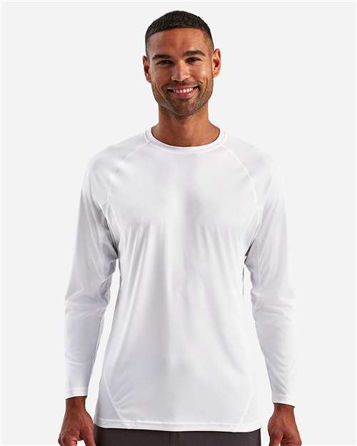 Unisex Panelled Long Sleeve Tech T-Shirt - White