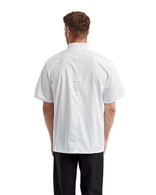 Unisex Short Sleeve Recycled Chef Coat - White
