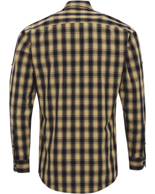 Men's Mulligan Check Cotton Shirt - Camel/ Navy