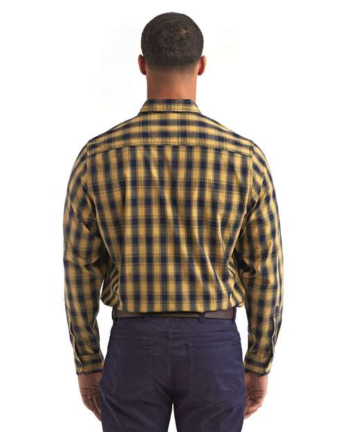Men's Mulligan Check Cotton Shirt - Camel/ Navy