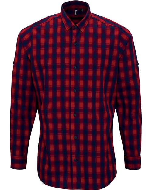 Men's Mulligan Check Cotton Shirt - Red/ Navy
