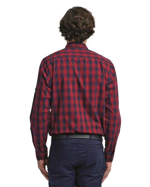 Men's Mulligan Check Cotton Shirt - Red/ Navy