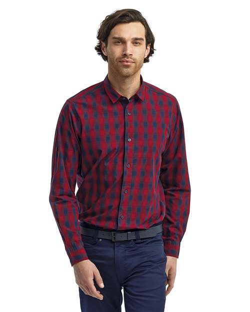 Men's Mulligan Check Cotton Shirt - Red/ Navy
