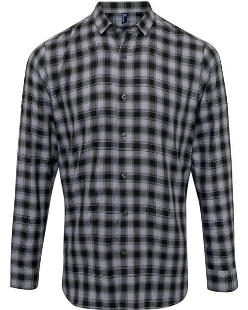Men's Mulligan Check Cotton Shirt - Steel/ Black