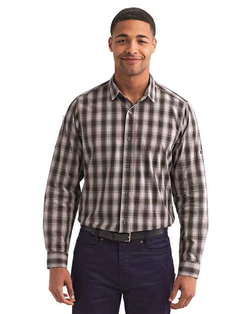 Men's Mulligan Check Cotton Shirt - Steel/ Black
