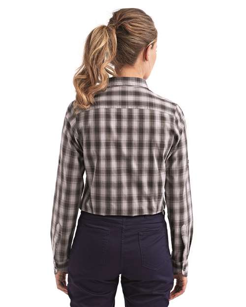 Women's Mulligan Check Cotton Dress Shirt - Steel/ Black