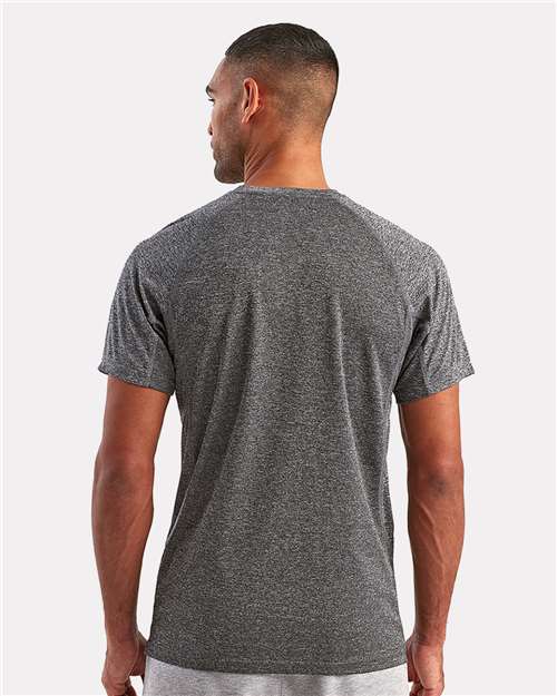 Unisex Panelled Tech T-Shirt - Black Melange