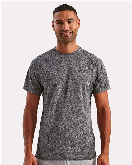 Unisex Panelled Tech T-Shirt - Black Melange