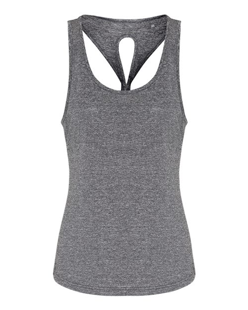 Women's Knot Back Venus Tank - Black Melange