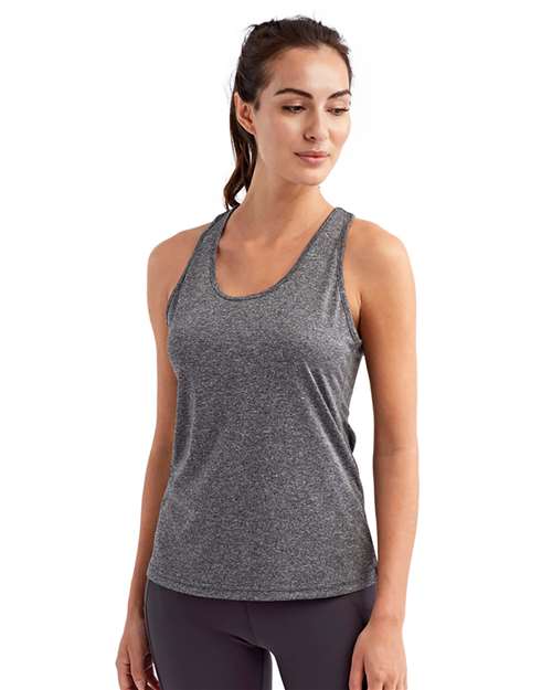 Women's Knot Back Venus Tank - Black Melange