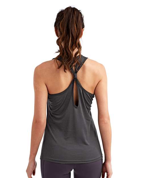 Women's Knot Back Venus Tank - Charcoal