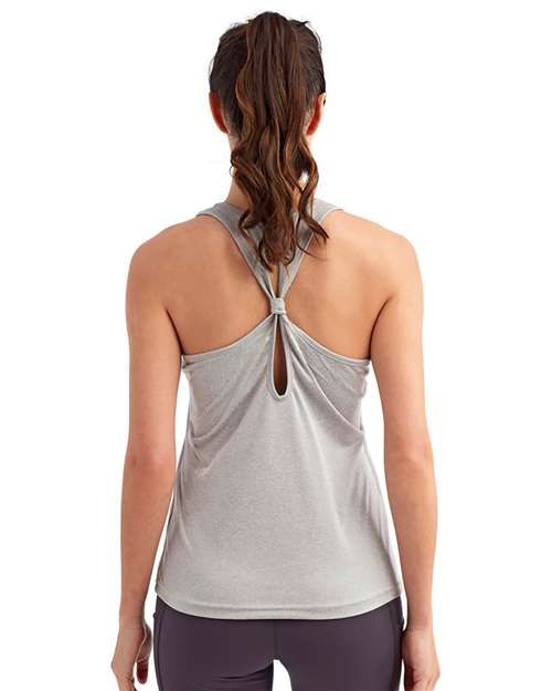 Women's Knot Back Venus Tank - Silver Melange