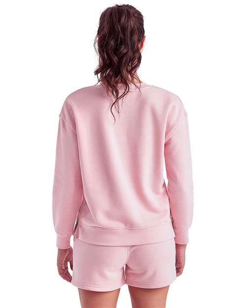 Women's Billie Side-Zip Crewneck Sweatshirt - Light Pink