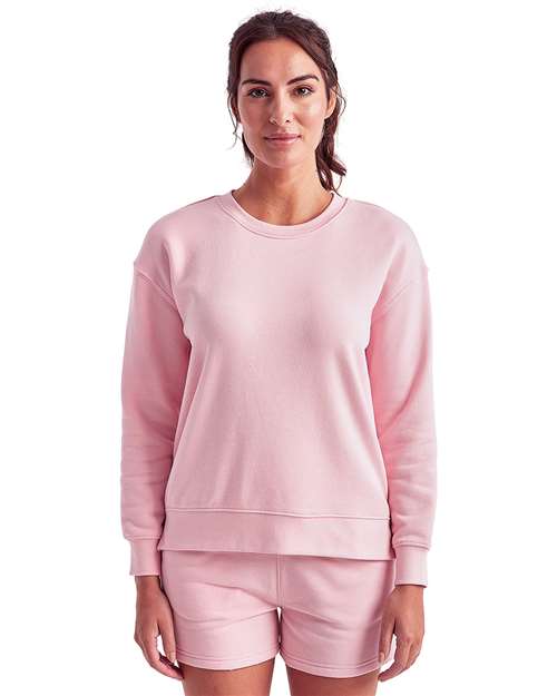 Women's Billie Side-Zip Crewneck Sweatshirt - Light Pink