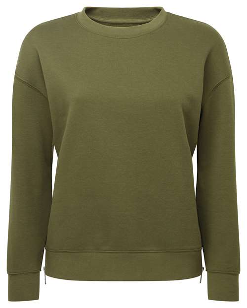 Women's Billie Side-Zip Crewneck Sweatshirt - Olive