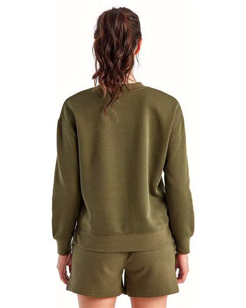 Women's Billie Side-Zip Crewneck Sweatshirt - Olive