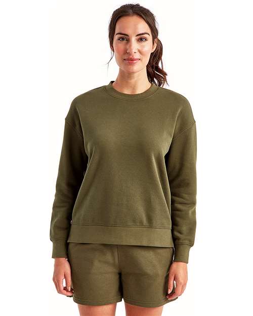 Women's Billie Side-Zip Crewneck Sweatshirt - Olive