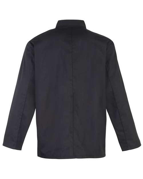 Unisex Ten Studded Front Chef Coat - Black