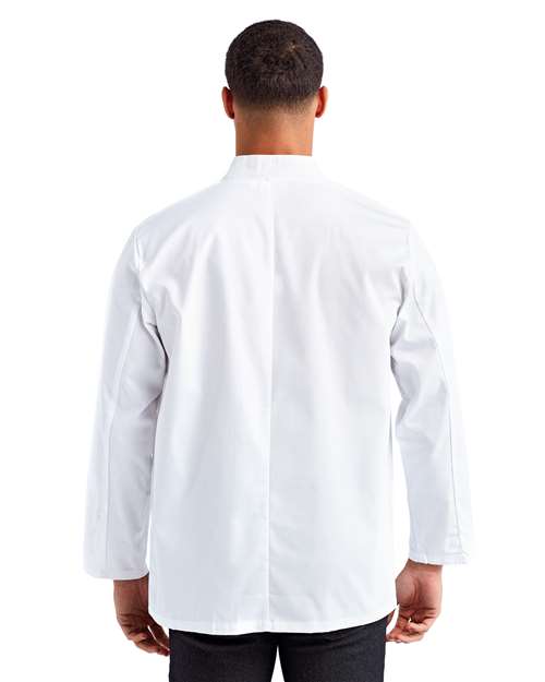 Unisex Ten Studded Front Chef Coat - White