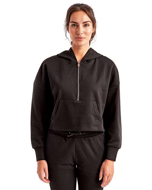 Women's Alice Half-Zip Hooded Sweatshirt - Black