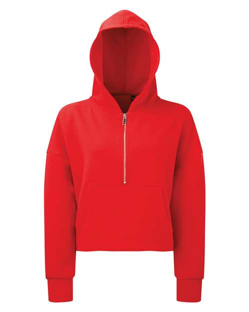 Women's Alice Half-Zip Hooded Sweatshirt - Fire Red