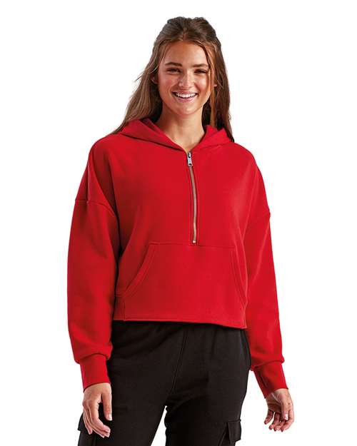 Women's Alice Half-Zip Hooded Sweatshirt - Fire Red