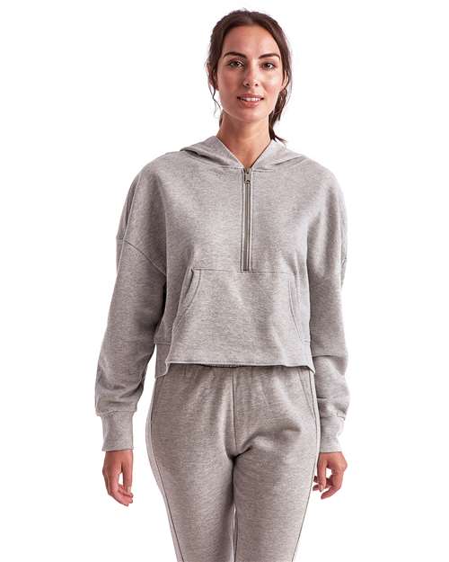 Women's Alice Half-Zip Hooded Sweatshirt - Heather Grey