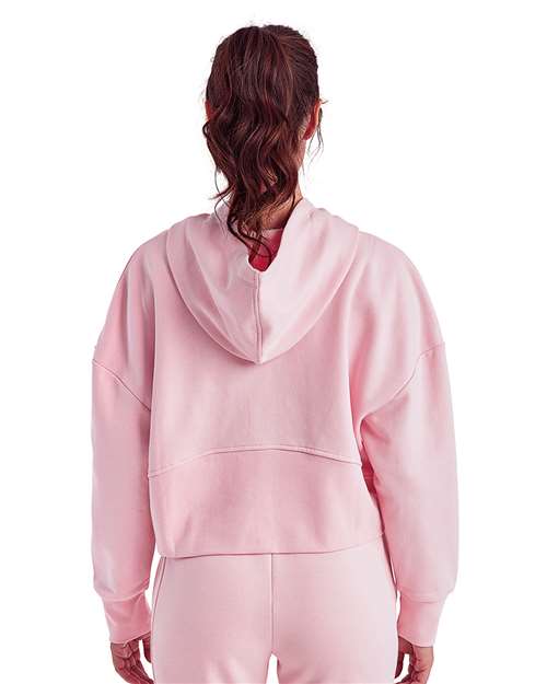 Women's Alice Half-Zip Hooded Sweatshirt - Light Pink