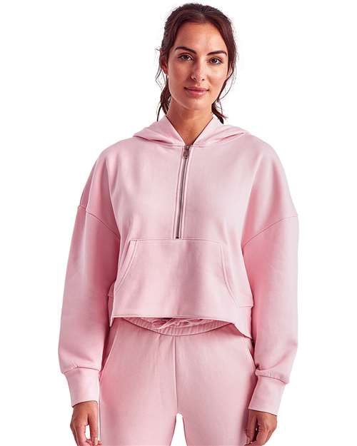 Women's Alice Half-Zip Hooded Sweatshirt - Light Pink