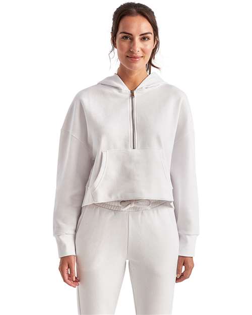 Women's Alice Half-Zip Hooded Sweatshirt - White