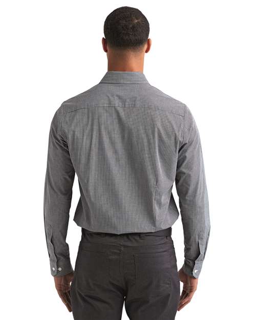 Men's Microcheck Gingham Cotton Shirt - Black/ White