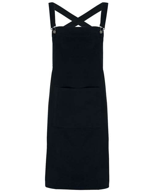 Cross Back Barista Bib Apron - Black