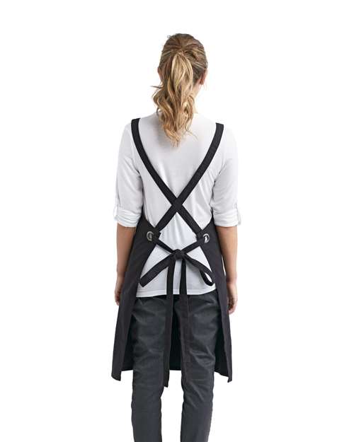 Cross Back Barista Bib Apron - Black