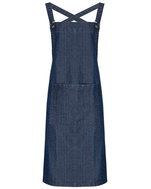 Cross Back Barista Bib Apron - Indigo Denim