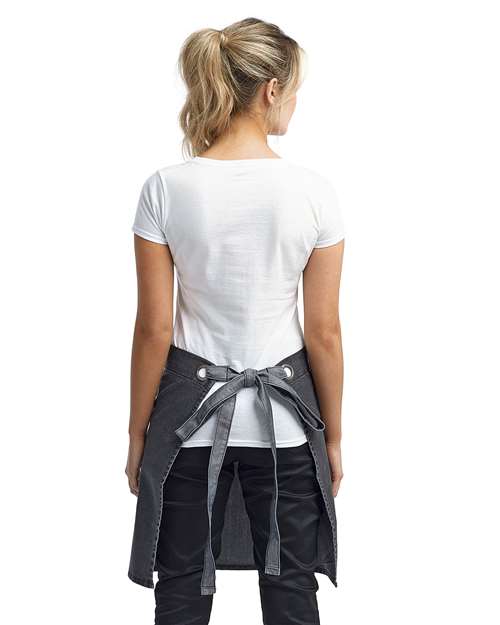 Domain Contrast Denim Waist Apron - Black Denim
