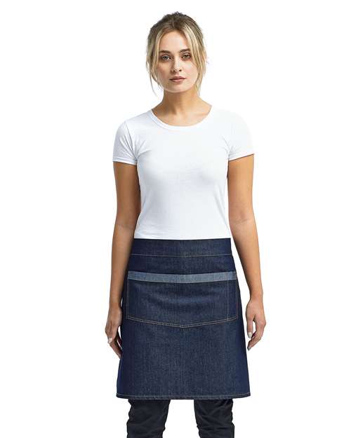Domain Contrast Denim Waist Apron - Indigo Denim