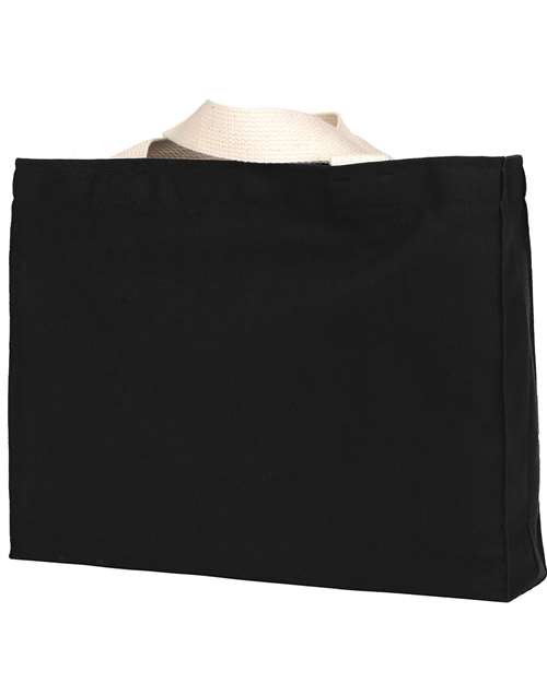 USA-Made Canvas Medium Gusset Tote Bag - Black