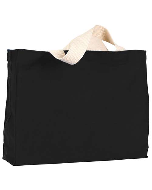 USA-Made Canvas Medium Gusset Tote Bag - Black