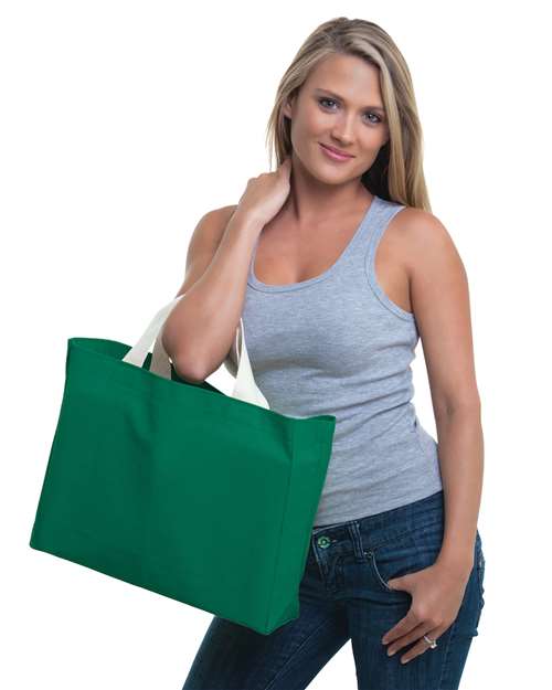 USA-Made Canvas Medium Gusset Tote Bag - Kelly Green